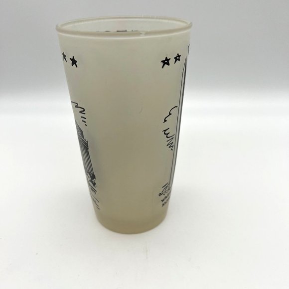 Vintage Washington DC Souvenir Glass Tumbler - Points of Interest - 5" Tall - Picture 3 of 5